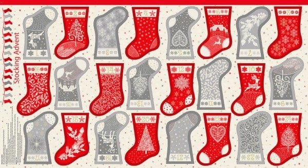 Makower Christmas Panels Mini Stocking 2362/1