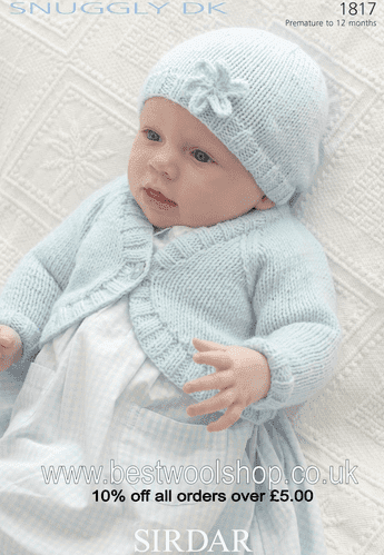 Sirdar Snuggly Bolero Cardigan & Hat Knitting Pattern Leaflet 1817