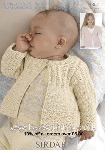 Sirdar Snuggly Cardigans Knitting Pattern Leaflet 1802