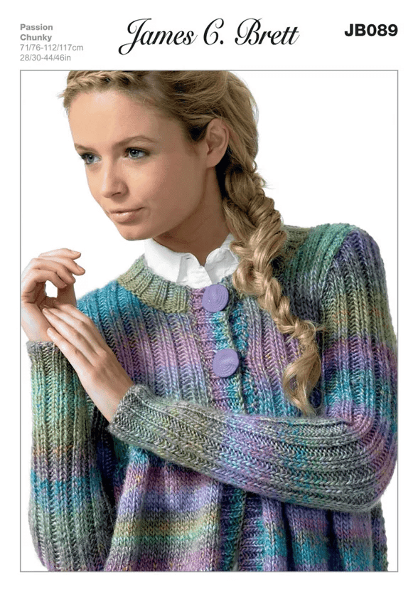 James C Brett Cardigan Knitting Pattern Leaflet JB089