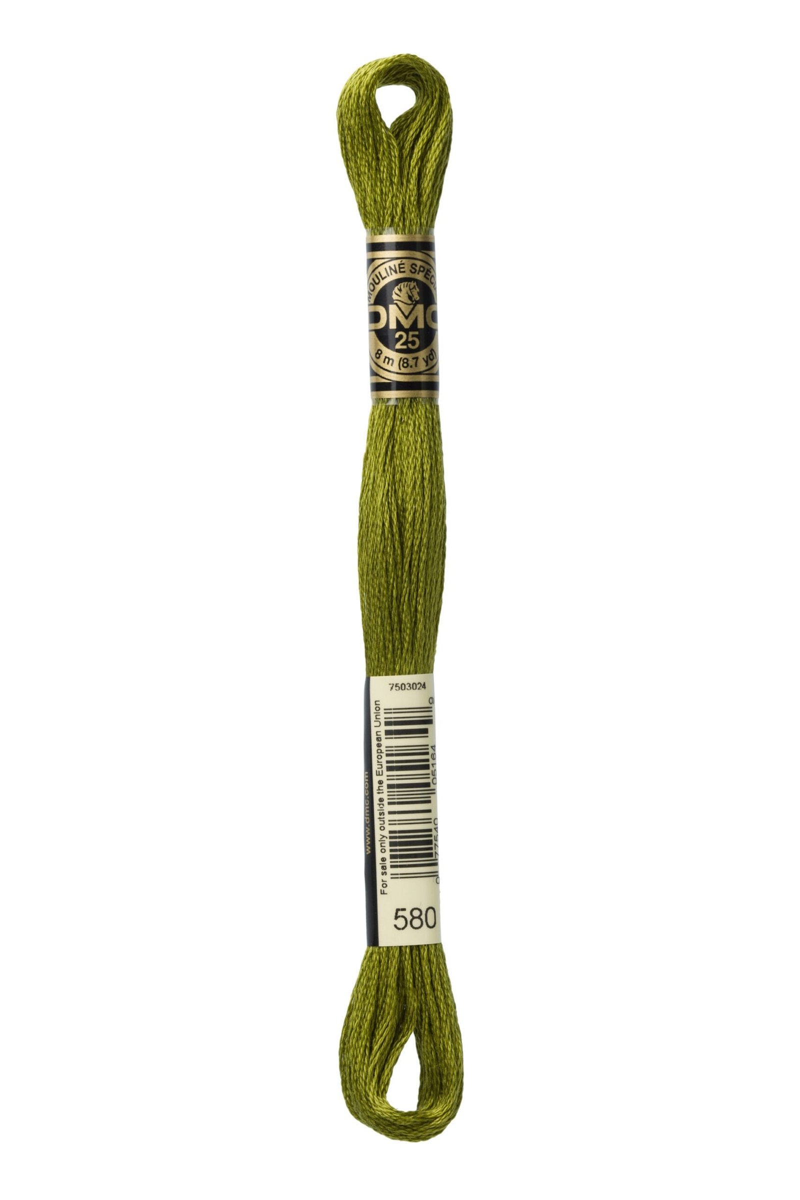 DMC Mouliné Special Cotton Thread 580 Dark Moss Green