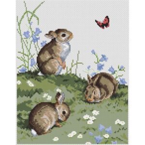 The Natural World Cross Stitch Kit – Bunnies & Butterflies