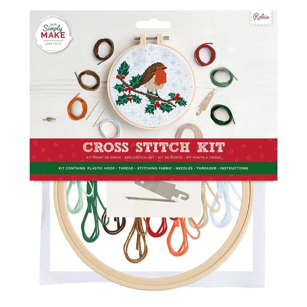 Simply Make – Cross Stitch Kit – Robin