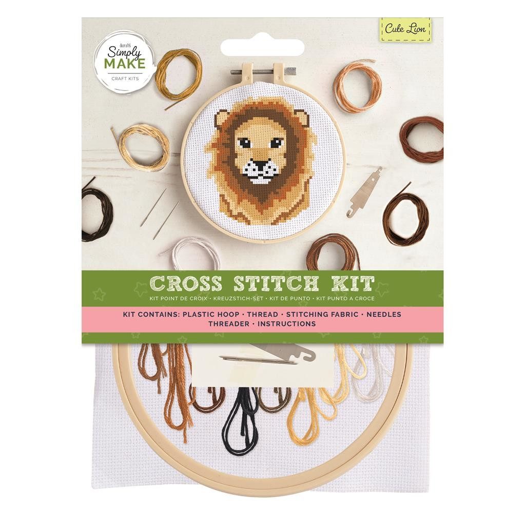 Simply Make – Cross Stitch Kit – Cute Lion