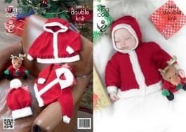 King Cole Christmas Jackets & Hat Knitting Pattern Leaflet 3803