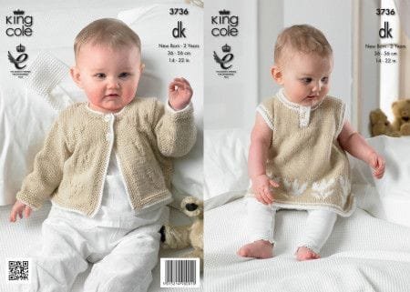 King Cole Dress & Cardigan Knitting Pattern Leaflet 3736