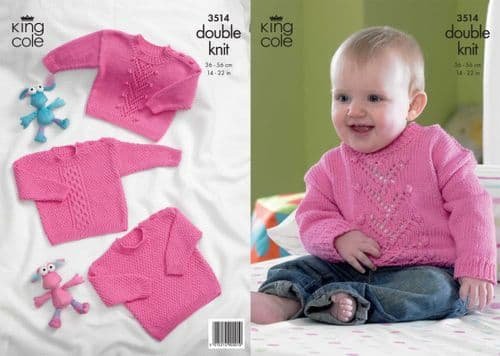 King Cole Sweaters Knitting Pattern Leaflet 3514