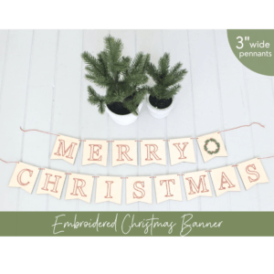 DIY Wood Embroidery Kit – Merry Christmas Banner