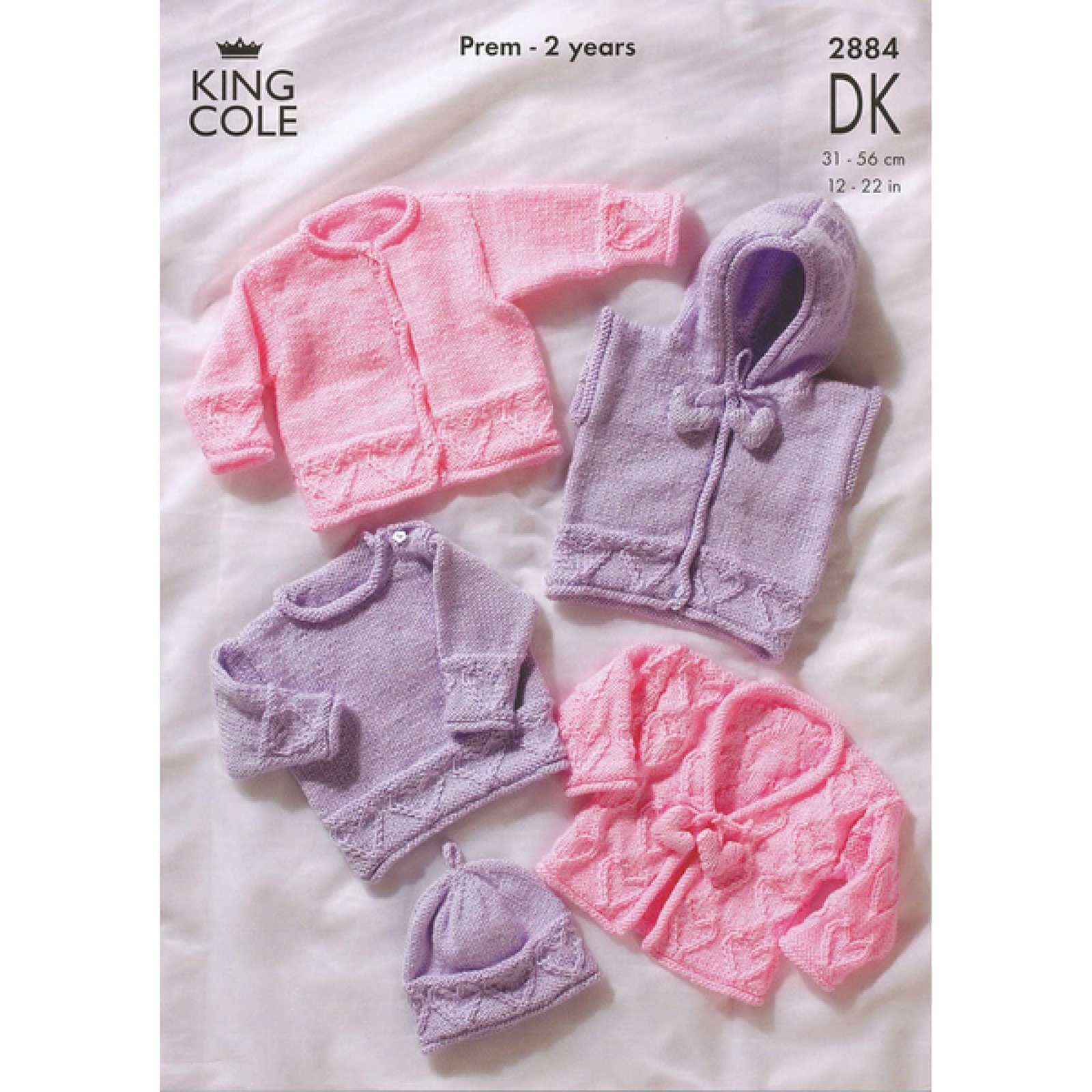 King Cole Cardigans, jumper, gillet & hat Knitting Pattern Leaflet 2884