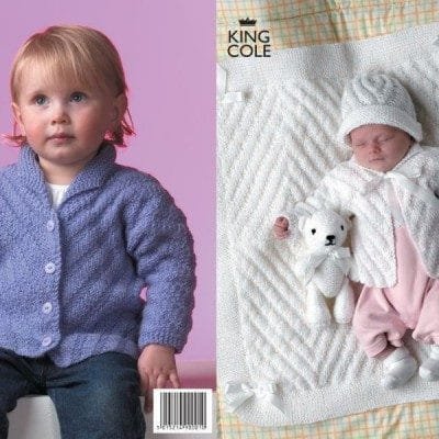 King Cole Collared Cardigans, Hat, Blanket, Cardigan & Teddy Knitting Pattern Leaflet 2767