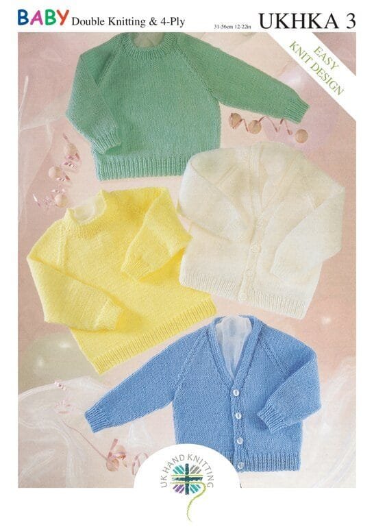 UKHKA Sweater & Cardigan Knitting Pattern Leaflet UKHKA 3