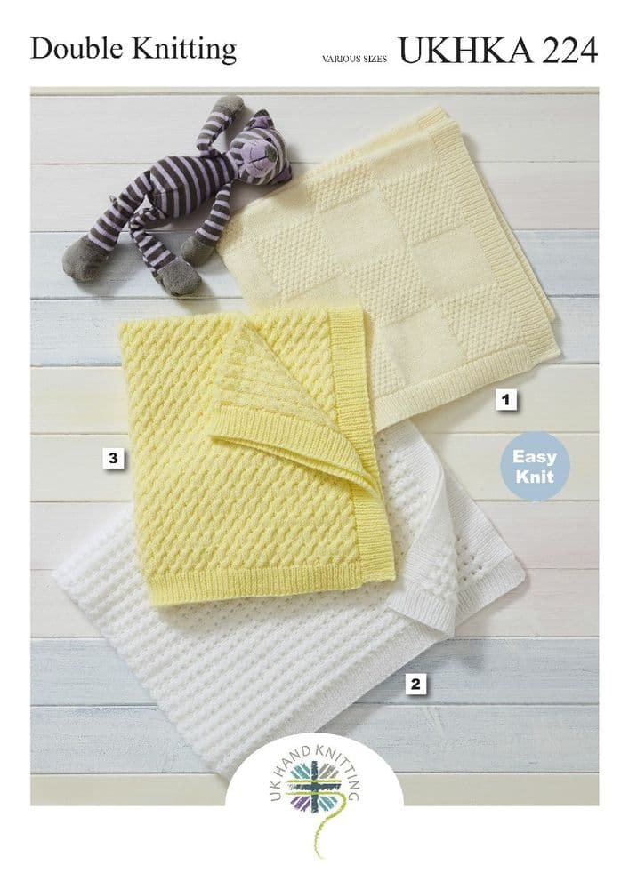 UKHKA Blanket Knitting Pattern Leaflet UKHKA 224
