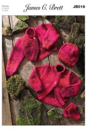 James C Brett Boleros, Hat & Mittens Knitting Pattern Leaflet JB016