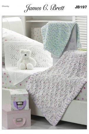 James C Brett Blankets Knitting Pattern Leaflet JB197