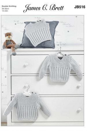 James C Brett Sweaters & Slipover Knitting Pattern Leaflet JB516