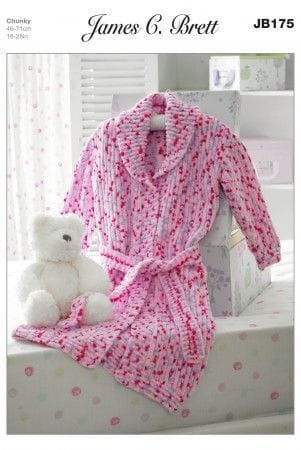 James C Brett Dressing Gown Knitting Pattern Leaflet JB175