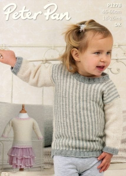 Peter Pan Scoop Back Sweaters Knitting Pattern Leaflet P1278