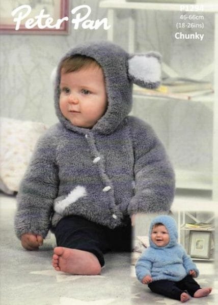 Peter Pan Hooded Sweater & Jacket Knitting Pattern Leaflet P1294