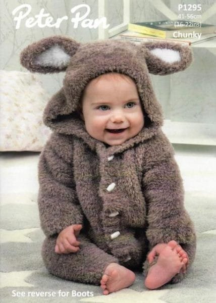 Peter Pan Bunny Onesie Knitting Pattern Leaflet P1295