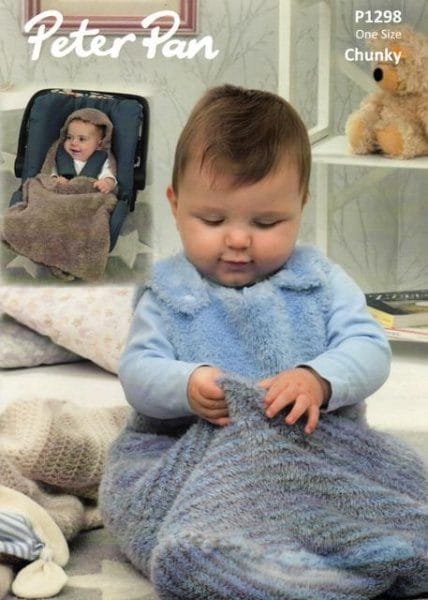 Peter Pan Snuggle Bag & Car Seat Blanket Knitting Pattern Leaflet P1298