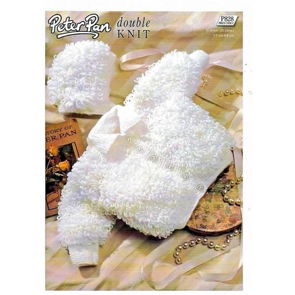 Peter Pan Loopy Jacket & Bonnet Knitting Pattern Leaflet P828