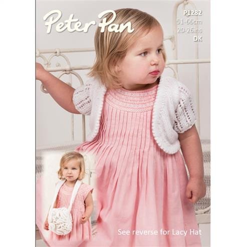 Peter Pan Bolero, Ruffled Muff & Lacy Hat Knitting Pattern Leaflet P1282