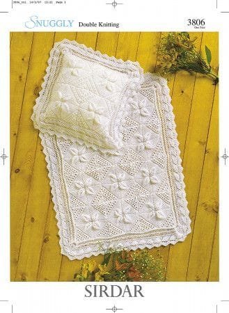Sirdar Snuggly Blanket & Pillowcase Knitting Pattern Leaflet 3806