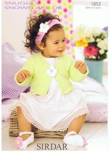 Sirdar Snuggly Cardigan, Headb& & Shoes Knitting Pattern Leaflet 1853