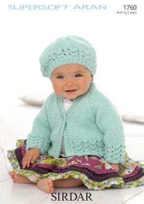 Sirdar Snuggly Cardigan & Beret Knitting Pattern Leaflet 1760