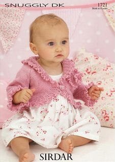 Sirdar Snuggly Frilly Cardigan Knitting Pattern Leaflet 1721