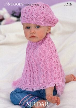 Sirdar Snuggly Poncho & Beret Knitting Pattern Leaflet 1516