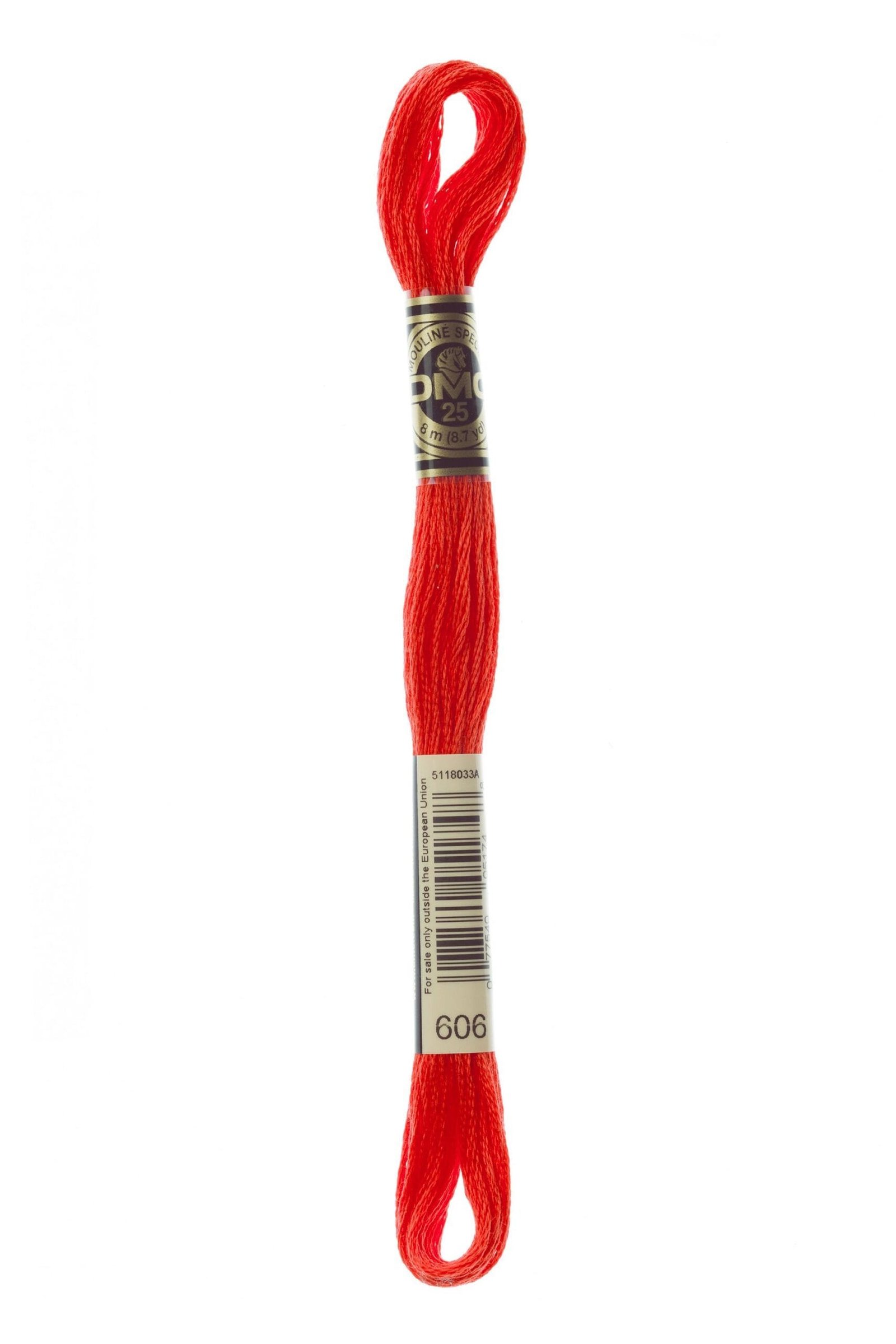 DMC Mouliné Special Cotton Thread 606 Bright Orange-Red