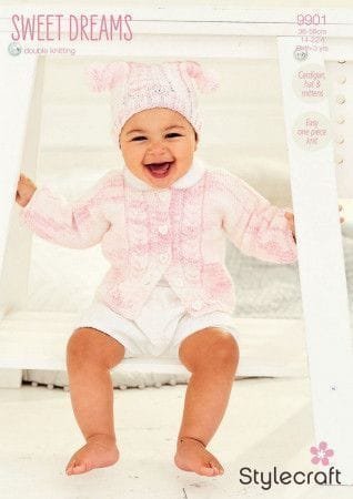 Stylecraft Cardigan, Hat & Mitts Knitting Pattern Leaflet 9901