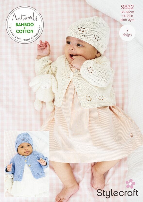 Stylecraft Cardigans & Hat Knitting Pattern Leaflet 9832
