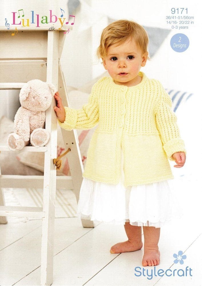 Stylecraft Long Cardigan & Dress Knitting Pattern Leaflet 9171