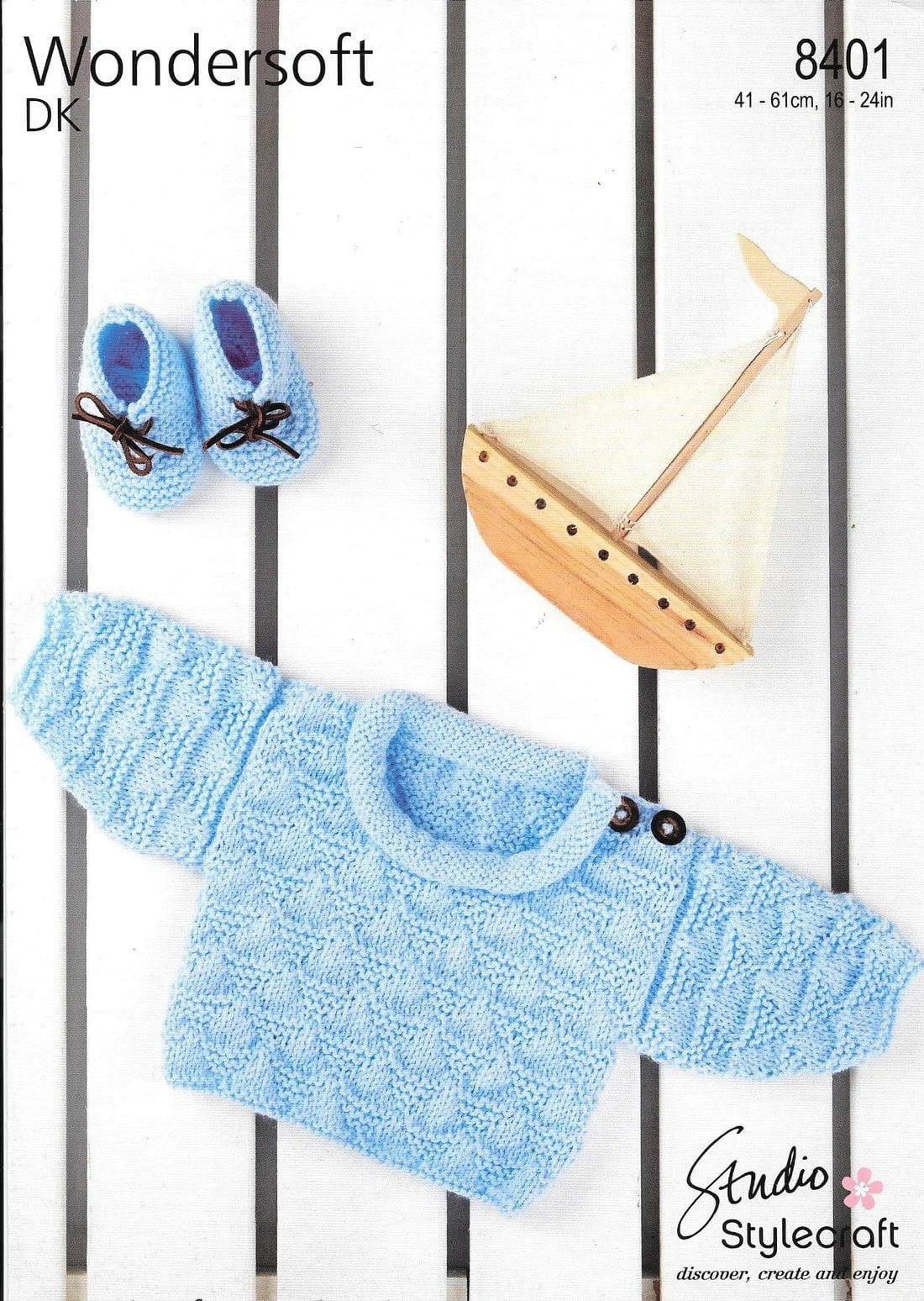 Stylecraft Sweater & Boots Knitting Pattern Leaflet 8401