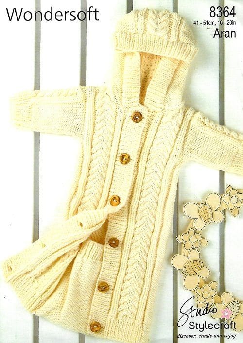 Stylecraft Cardigan Coat Knitting Pattern Leaflet 8364