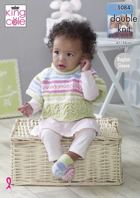 King Cole Capes, Top & Bootees Knitting Pattern Leaflet 5084
