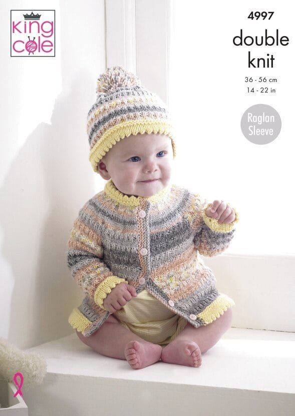King Cole Cardigans, Sweater and Hat Knitting Pattern Leaflet 4997