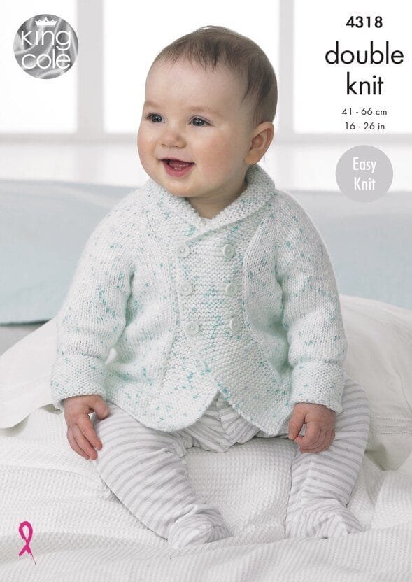 King Cole Babys Jacket & Hat Knitting Pattern Leaflet 4318