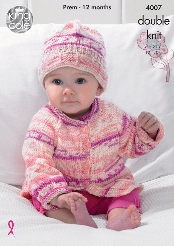 King Cole Blanket, Jacket, Cardigan and Hat Knitting Pattern Leaflet 4007