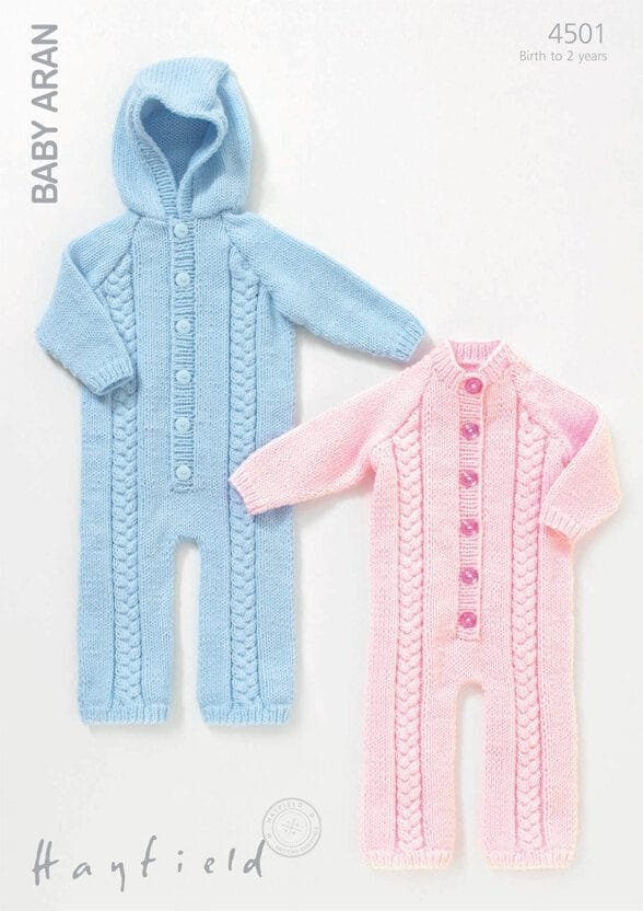Hayfield Round Neck and Hooded All-In-One Knitting Pattern Leaflet 4501