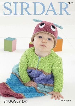 Sirdar Snuggly Sleeping Bag and Hat Knitting Pattern Leaflet 4877