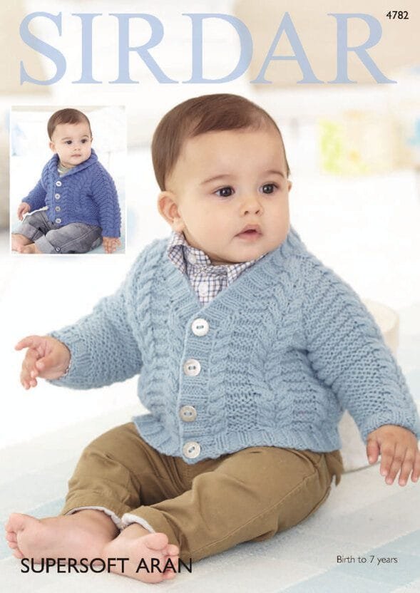 Sirdar Snuggly Shawl Collar and V Neck Cardigans Knitting Pattern Leaflet 4782
