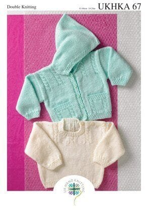 UKHKA Sweater and Hooded Cardigan Knitting Pattern Leaflet UKHKA 67