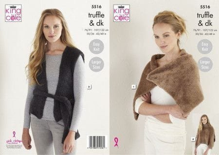 King Cole Wrap, Poncho and Tabard Knitting Pattern Leaflet 5516