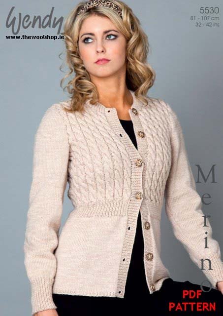 Wendy Cardigan Knitting Pattern Leaflet 5530