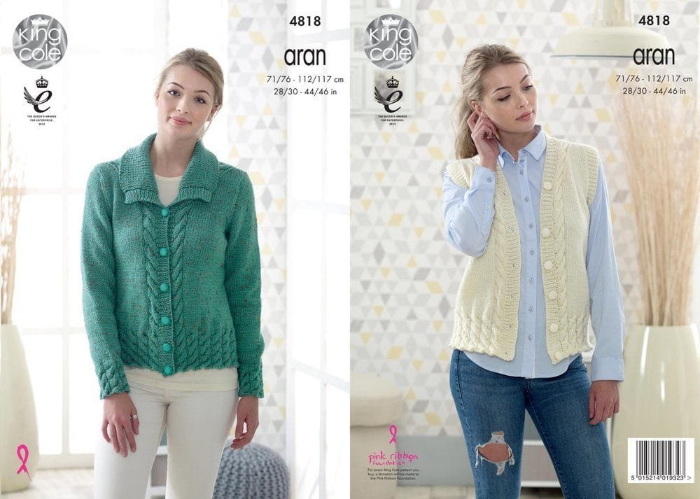 King Cole Jacket and Waistcoat Knitting Pattern Leaflet 4818