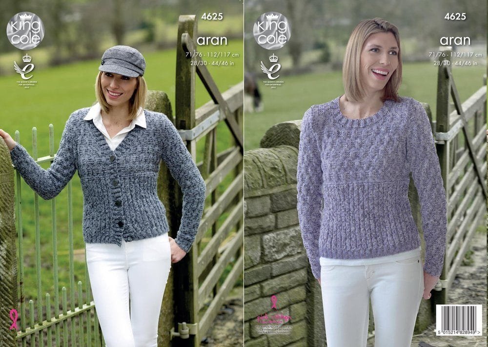 King Cole Sweater and Cardigan Knitting Pattern Leaflet 4625
