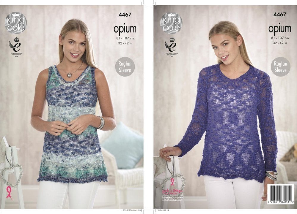 King Cole Top and Sweater Knitting Pattern Leaflet 4467